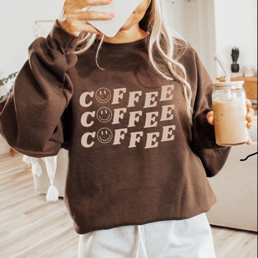 Brown Coffee Graphic Sweatshirt